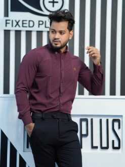 Tuxedo Shirt - Maroon(TS-3)