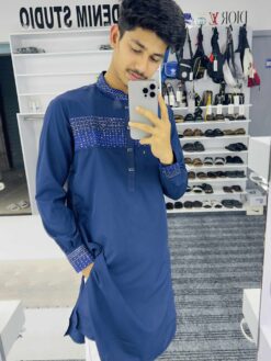 Embroidery Half Body Sequence (Navy) 1222