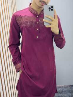 Alternative view of Embroidery Half Body Sequence (Meroon) 1223