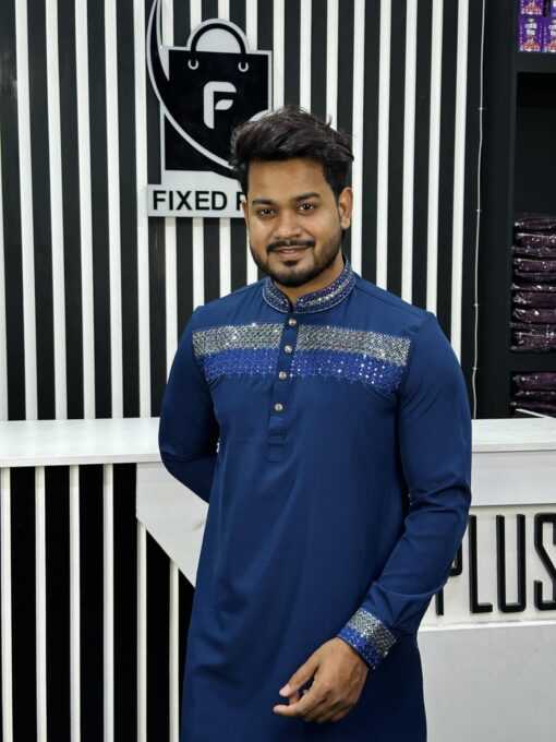 Embroidery Half Body Sequence (Navy) 1222