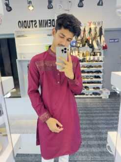 Embroidery Half Body Sequence (Meroon) 1223