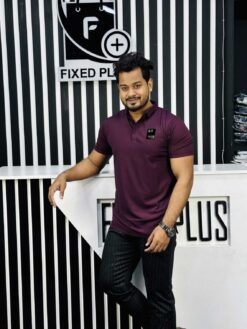 Alternative view of A/X China High Spandex Polo (Magenta) (POLO-1)