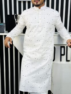 Cotton Printed Panjabi (Black Print) (CPP-1)