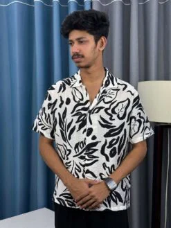 Alternative view of V-Cut Drop Shoulder Shirt 00158