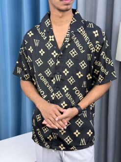 Alternative view of V-Cut Drop Shoulder Shirt 00153