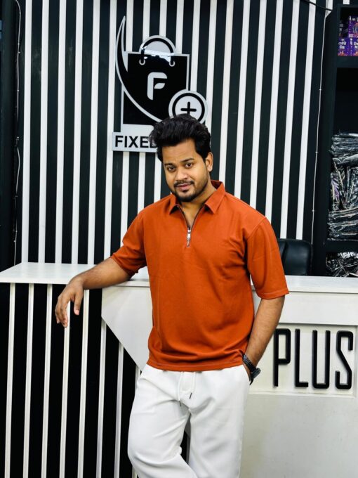 Drop Shoulder Polo Brown 001102