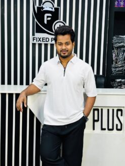 Drop Shoulder Polo White (DSP-1)