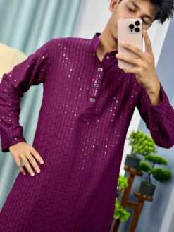 Alternative view of Sequence Panjabi Velvet Maroon (SP-6)