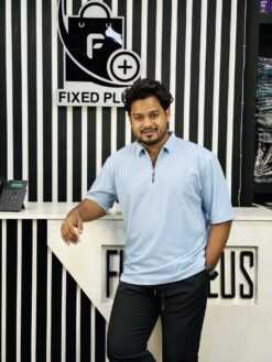 Alternative view of Drop Shoulder Polo Sky (DSP-4)