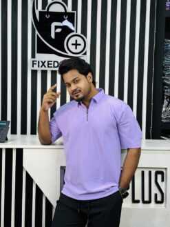 Drop Shoulder Polo purple (DSP-5)