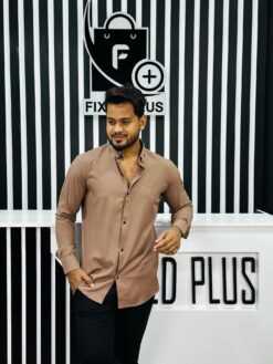 Formal Shirt Round Button (Mustard) - F4