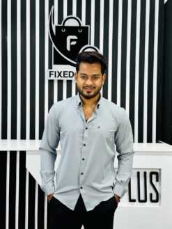 Formal Shirt Round Button (Ash) - F5