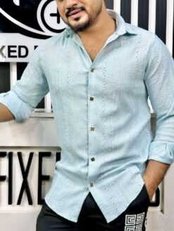 Alternative view of Chinese Spandex Shirt (Light sky)(CSS-33)