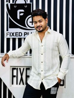 Chinese Spandex Shirt (Cream)(CSS-30)