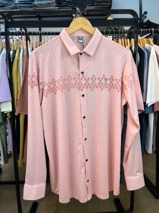 Chinese High Spandex Shirt (B-Pink) 34