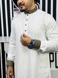 Embroidery Cuff  Collar White 1221