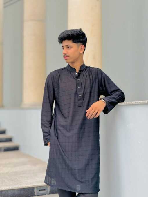 Cut Work Classic Panjabi Black(CWCP-03)