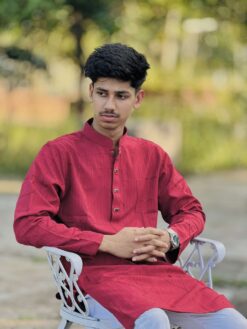 Alternative view of Jawad Luxury Panjabi Maroon (JLP-1)