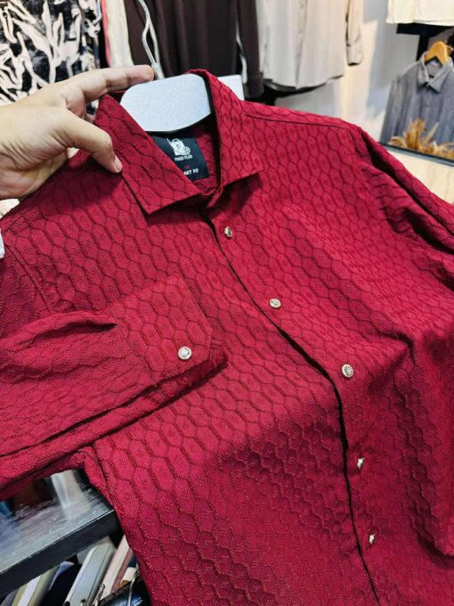 Popcorn Textured Ambush Shirt Maroon(PTAS-4)