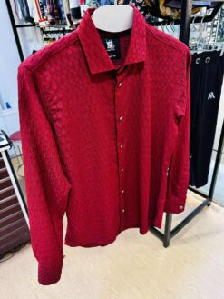 Alternative view of Popcorn Textured Ambush Shirt Maroon(PTAS-4)