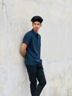 Alternative view of Imported China Polo Shirt (Navy Blue) (ICPT-7)