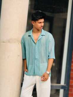 Alternative view of Cut Work Drop Shoulder Shirt (CDSS-2)