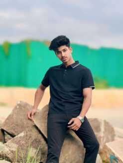 Alternative view of Imported China Polo Shirt-Black (ICPT-1)