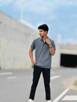 Alternative view of Imported China Polo Shirt-Deep Ash- (ICPT-4)