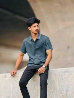 Alternative view of Imported China Polo Shirt-Dark Green- (ICPT-2)