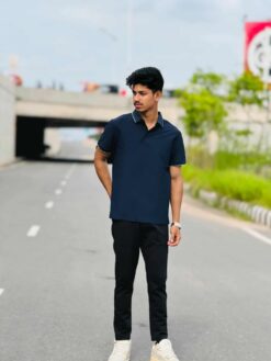 Alternative view of Imported China Polo Shirt (Nevy Blue) (ICPT-10)