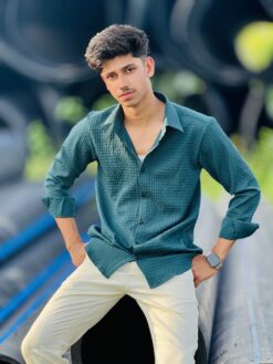 Textured Casual Shirt (Teal Green) (TCS-1)