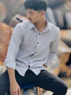 Alternative view of Textured Casual Shirt (Ash) (TCS-6)