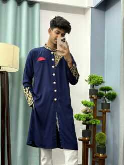 Sherwani Cutting Kurta – Royal Blue (SCK-1)