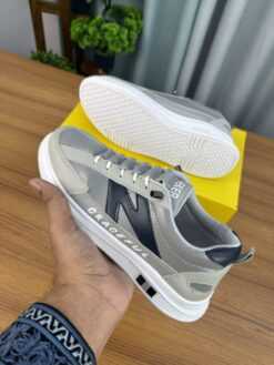 Alternative view of GRACEFUL Grey & Navy Sneakers (GS-2)