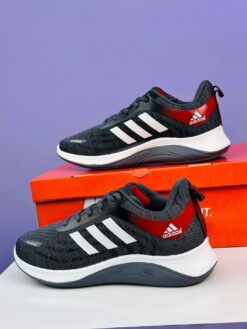 Adidas Men’s Running Sneakers (Grey–Red Edition) (SS-4)