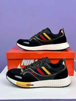 Men’s Lifestyle Sneakers (Black–Gold Edition)(SS-6)