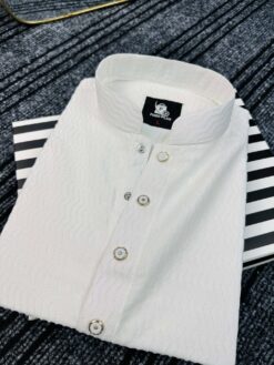 Premium Wave-Texture White Panjabi (PWP-1)