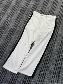 White Side-Stripe Baggy Pants (Black Stripes) (SSB-1)