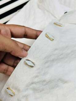 Alternative view of Royal Weave Panjabi – Ivory White (RWP-1)