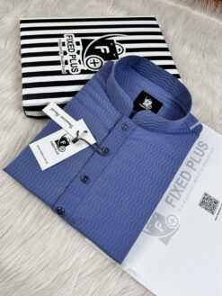 Premium Wave-Texture Sky Blue Panjabi (PWP-4)