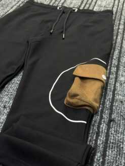 Alternative view of Black Cargo Pocket Baggy  (Brown Pockets) (SSB-5)