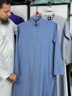 Classic Indonesian Thobe – Steel Blue (NIT-5)