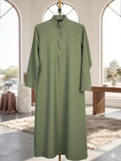 Alternative view of Nusantara Classic Indonesian Thobe – Olive Green (NIT-3)