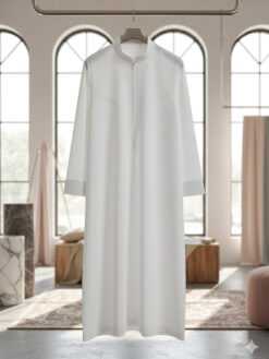 Alternative view of Nusantara Classic Indonesian Thobe – Pure White (NIT-2)