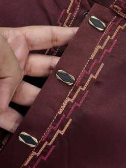 Alternative view of Premium Classic Panjabi – Maroon (PSP-3)