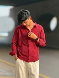 Urban Weave Classic Shirt – Maroon Red (UWS-3)