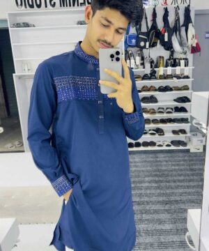 Embroidery Half Body Sequence (Navy) 1222