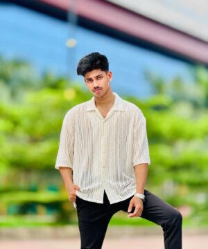 Alternative view of Cut Work Drop Shoulder Shirt (CDSS-1)