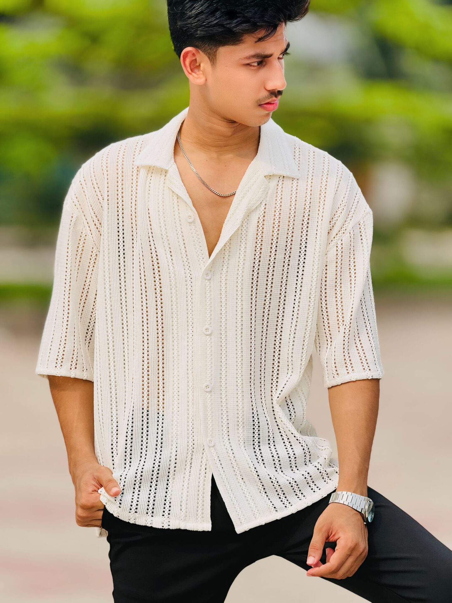 Cut Work Drop Shoulder Shirt (CDSS-1)