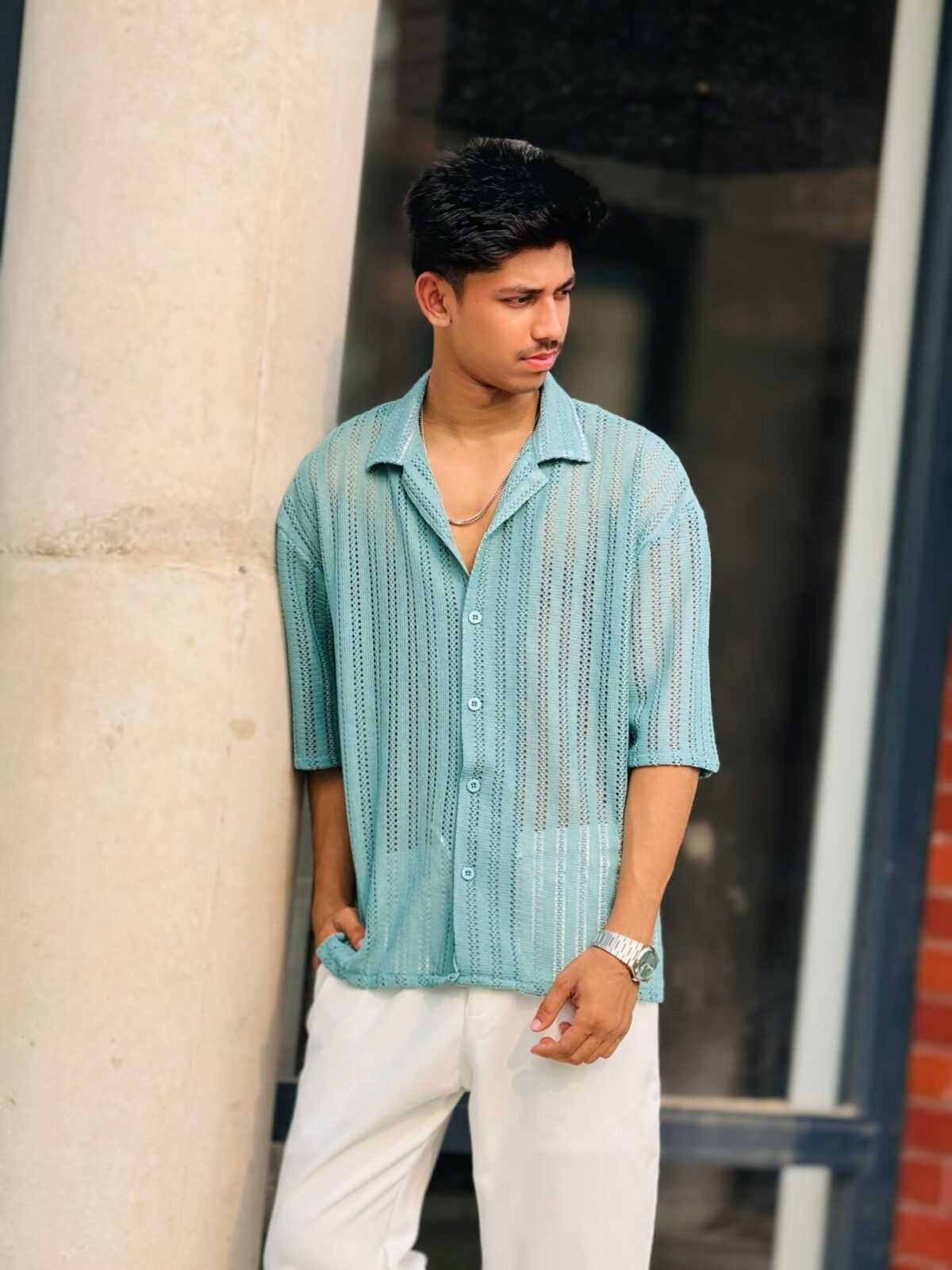 Cut Work Drop Shoulder Shirt (CDSS-2) - Image 2